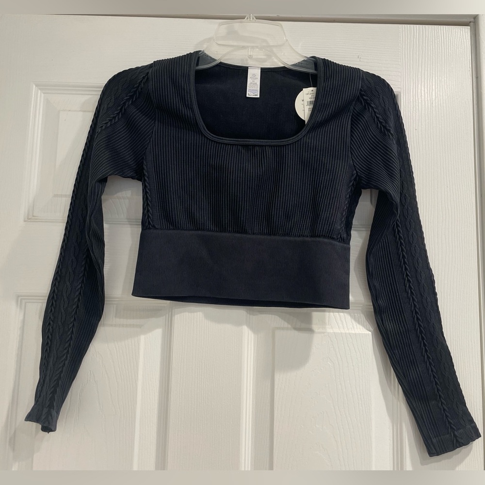 NWT OFFLINE By Aerie Seamless Cable Square Neck Top